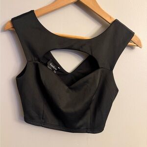 Bebe Black Cutout Crop Top XS Made in USA Club Night Out